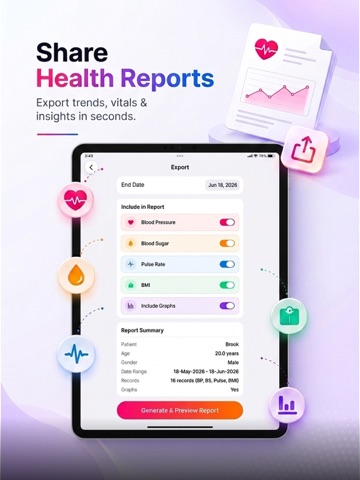 Blood Pressure & Heart Monitor iPad screenshot