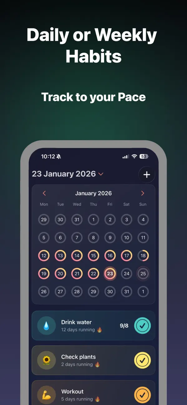 Screenshot #3 pour Gentle Habit Tracker: Couch