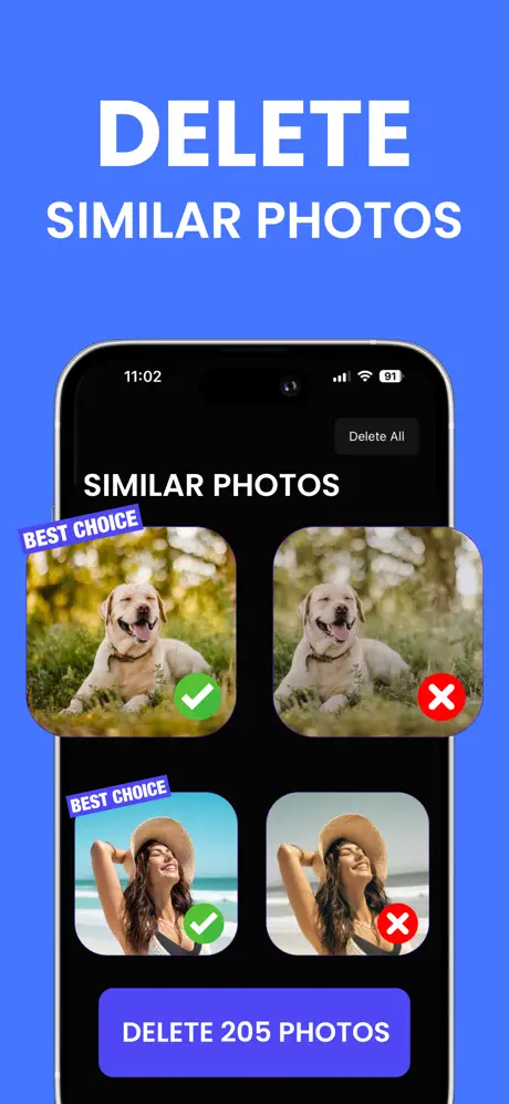 Cleanor for iPhone screenshot showing duplicate and similar photo cleanup