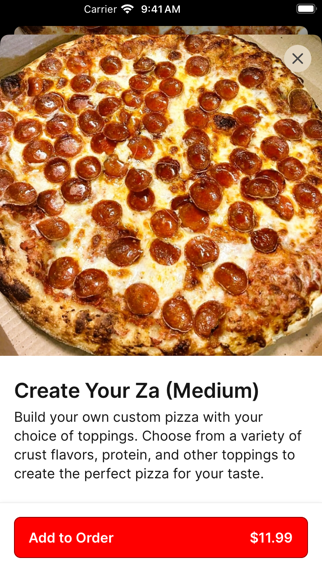 Za Bros Pizzeria iPhone screenshot 4 - Food & Drink app