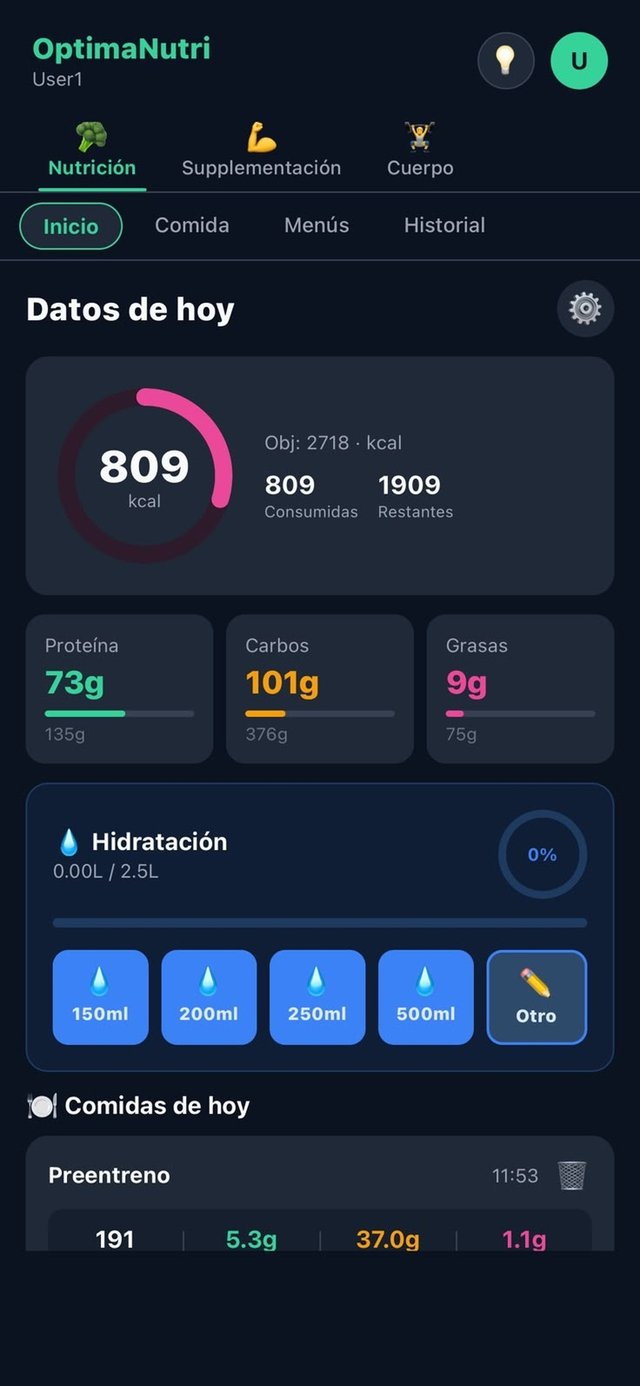 OptimaNutri screenshot 2