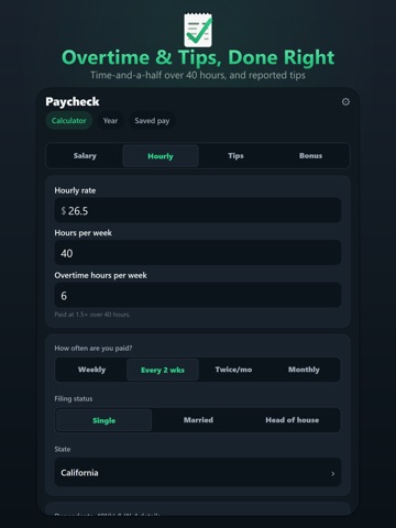 Salary Calculator: US Paycheck iPad screenshot