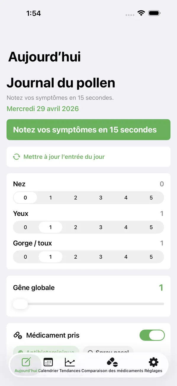 Screenshot #1 pour Journal du pollen