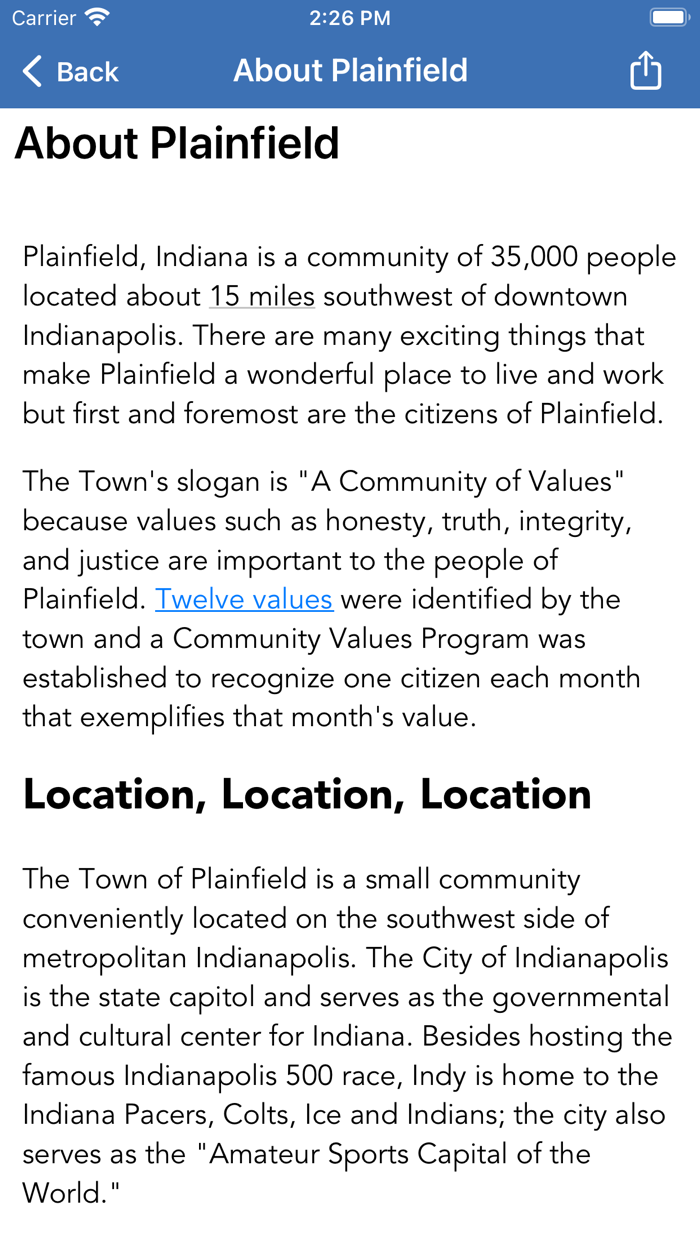 Town of Plainfield, Indiana
