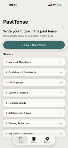PastTense: Scripting Journal iPhone screenshot