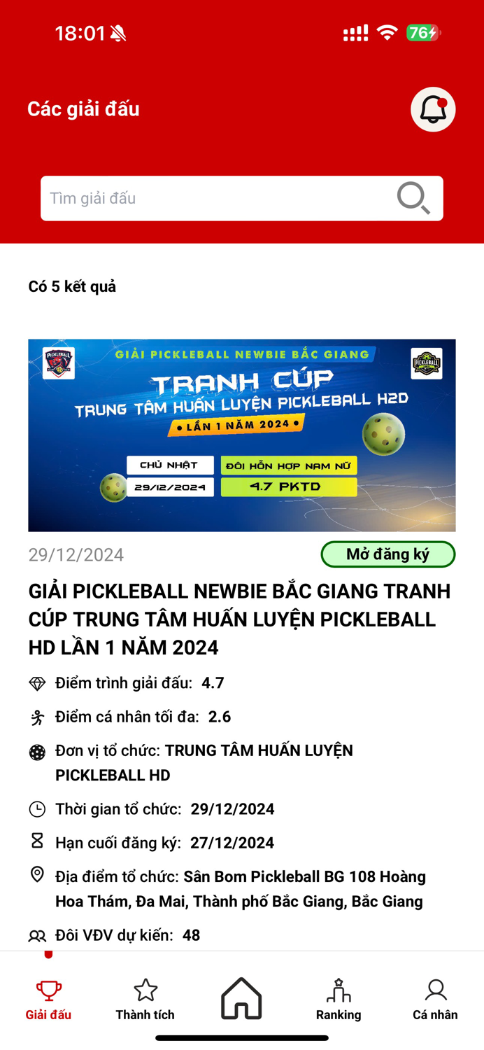 Pickleball Thủ Đô