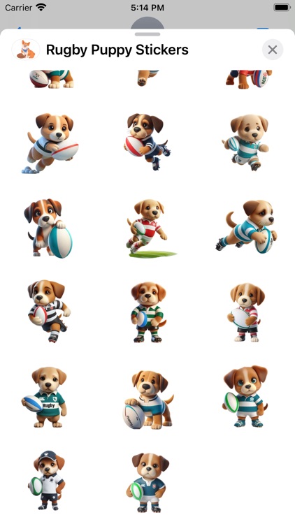 Rugby Puppy Stickers