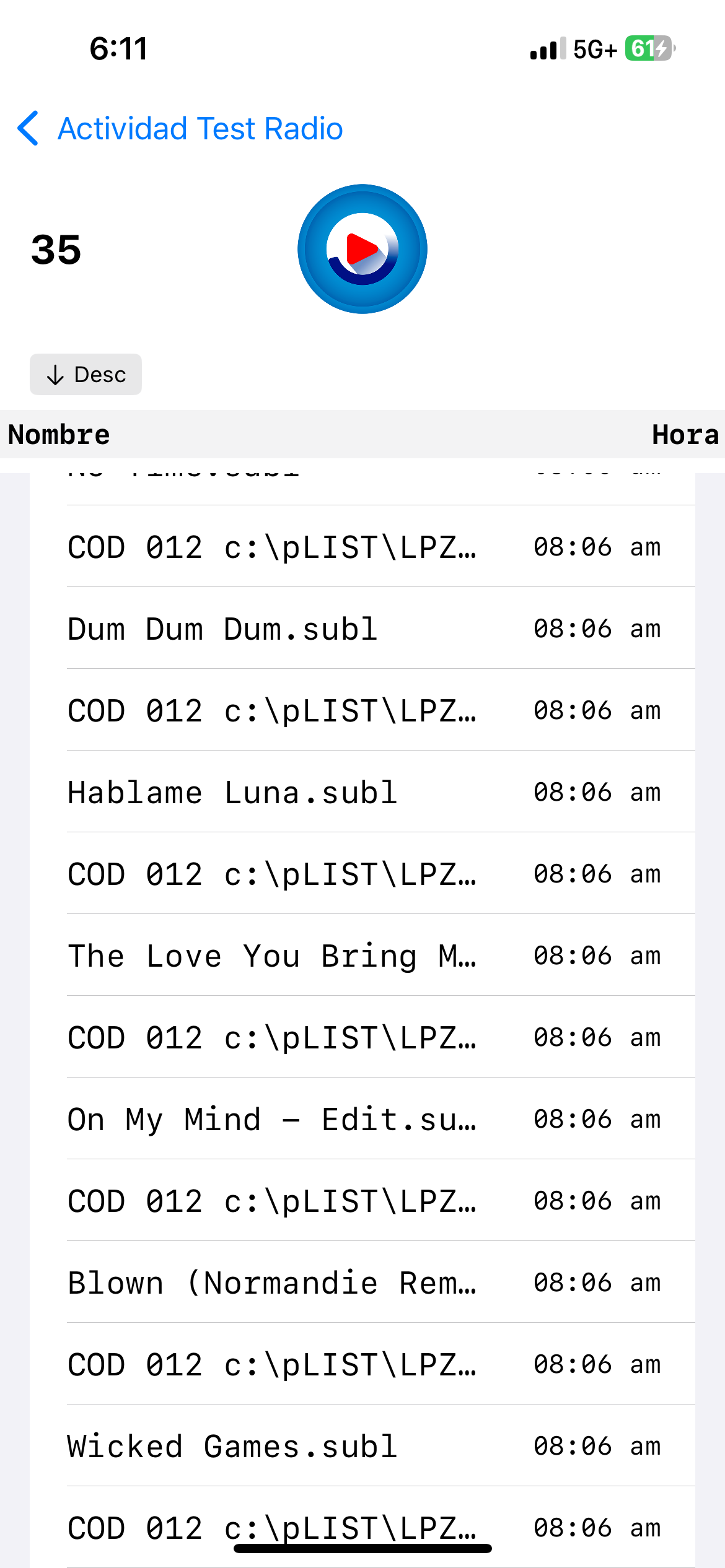 pLIST Log