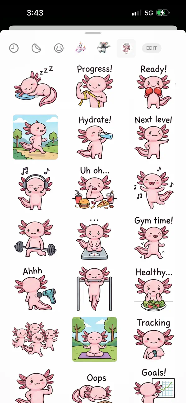 Screenshot #1 pour Flex-olotl Stickers