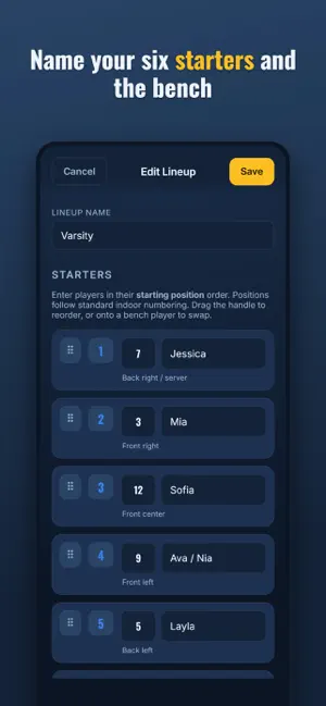 Volleyball Lineup & Rotation screenshot 2
