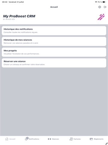 My Proboost CRM iPad screenshot