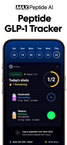MAX Peptide AI: GLP-1 Tracker Screenshot 1 of 10