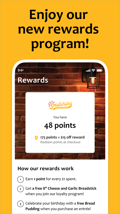 Soulshine Pizza App Screenshot