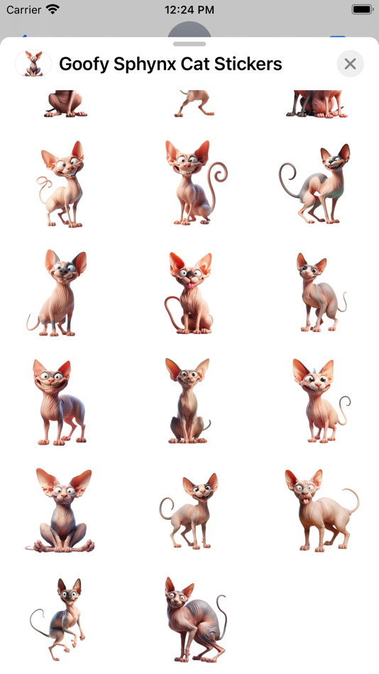 #3. Goofy Sphinx Cat Stickers (iOS) By: Paul Scott