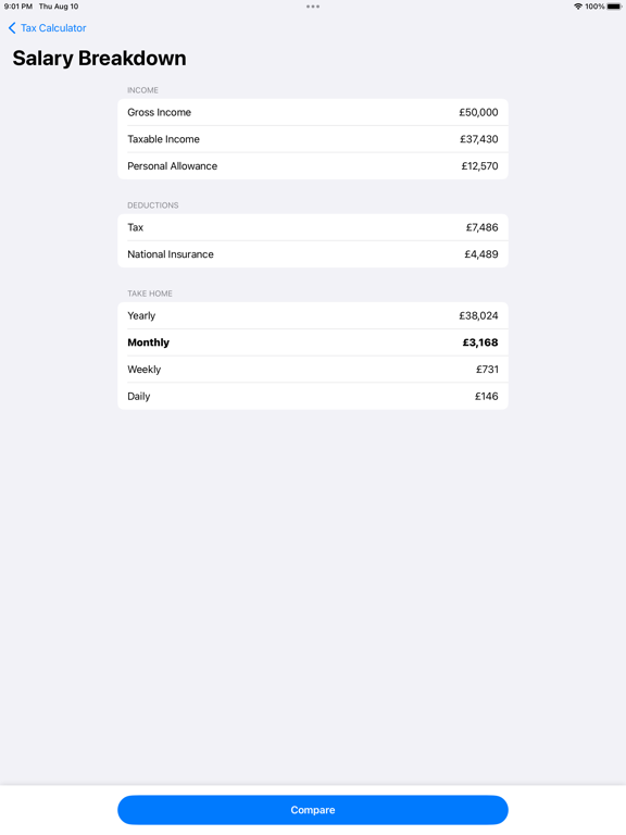 Screenshot #6 pour UK Income Tax Calculator