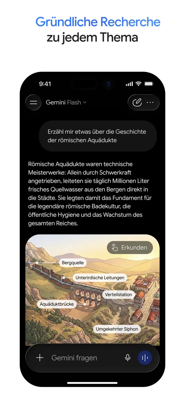 Google Gemini iPhone App Screenshot 3 – Produktivität