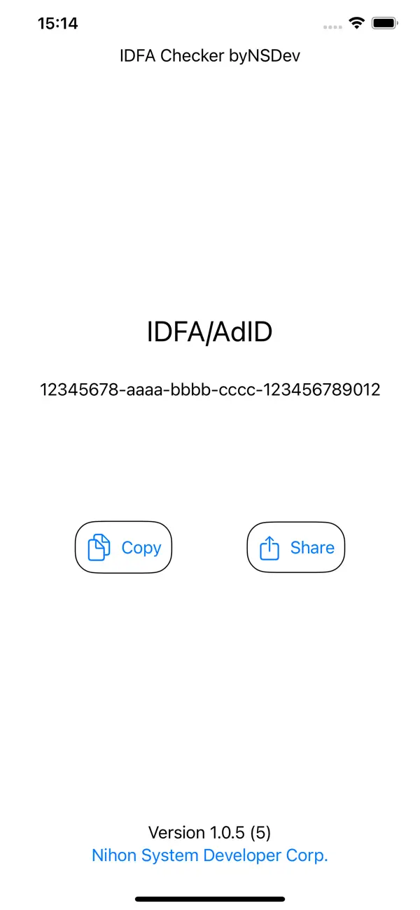 #1. IDFA Checker byNSDev (iOS) Ved: NIHON SYSTEM DEVELOPER CORPORATION