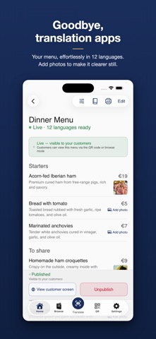 RESTO-PAAN: 店铺菜单多语言化·QR screenshot
