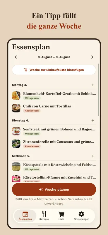Tellerino: Essensplan & Liste screenshot 1 of 7