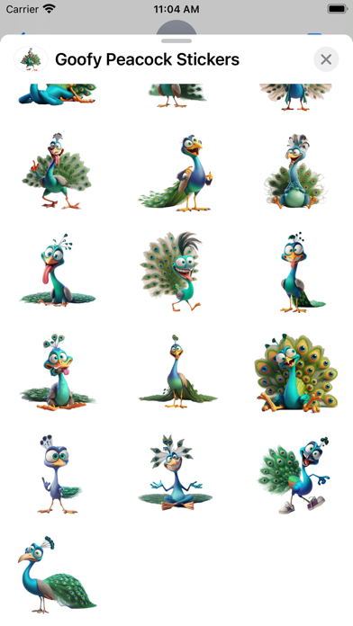 Screenshot 3 of Goofy Peacock Stickers App
