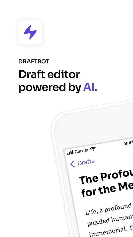 #1. DraftBot - AI draft generator (iOS) 由: Swiply Oy