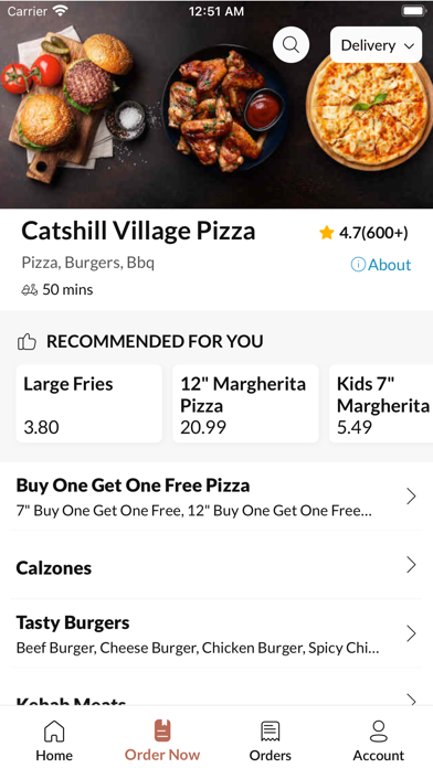Catshill Village Pizza. Screenshot