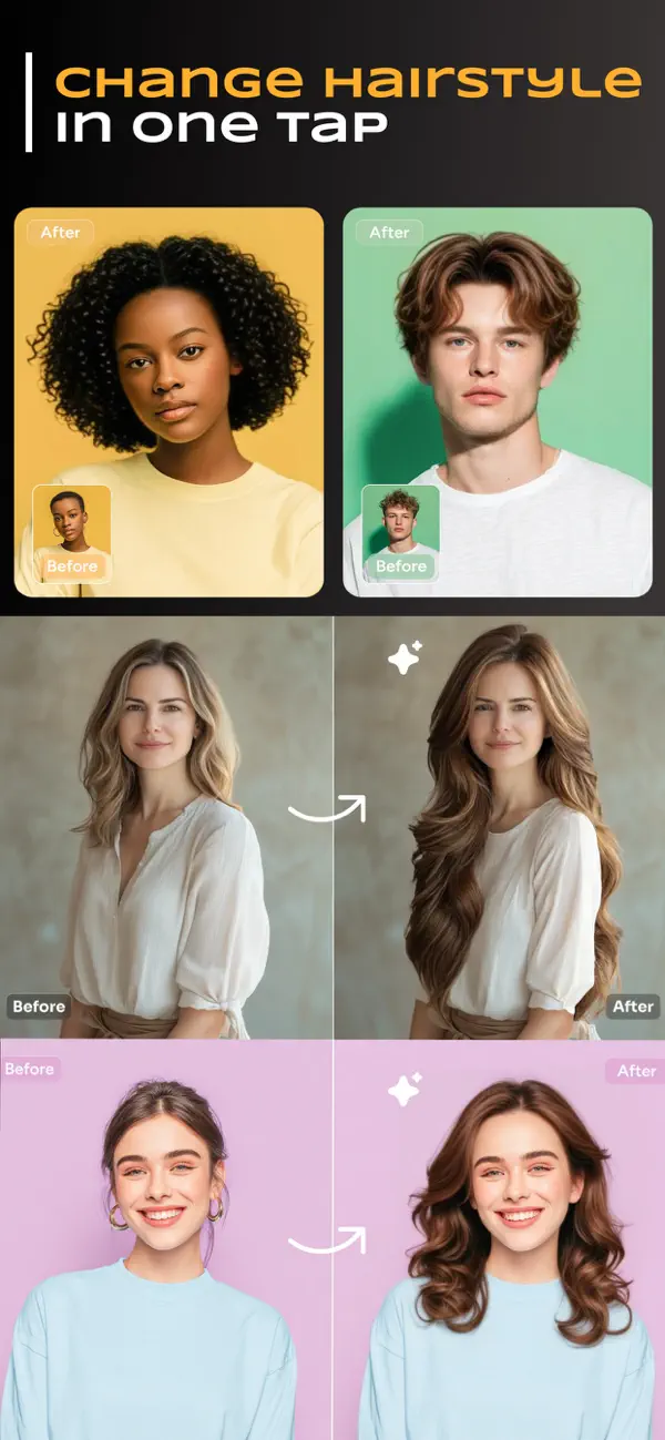 Screenshot #2 pour Hairstyle Changer - AI Bald
