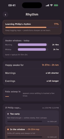 Naps - Baby sleep tracker iPhone screenshot