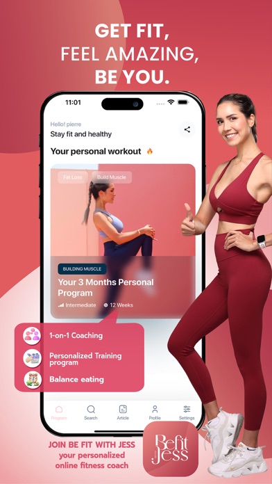 Be Fit with Jess: Fit & Diet iPhone screenshot 1 - Health & Fitness app