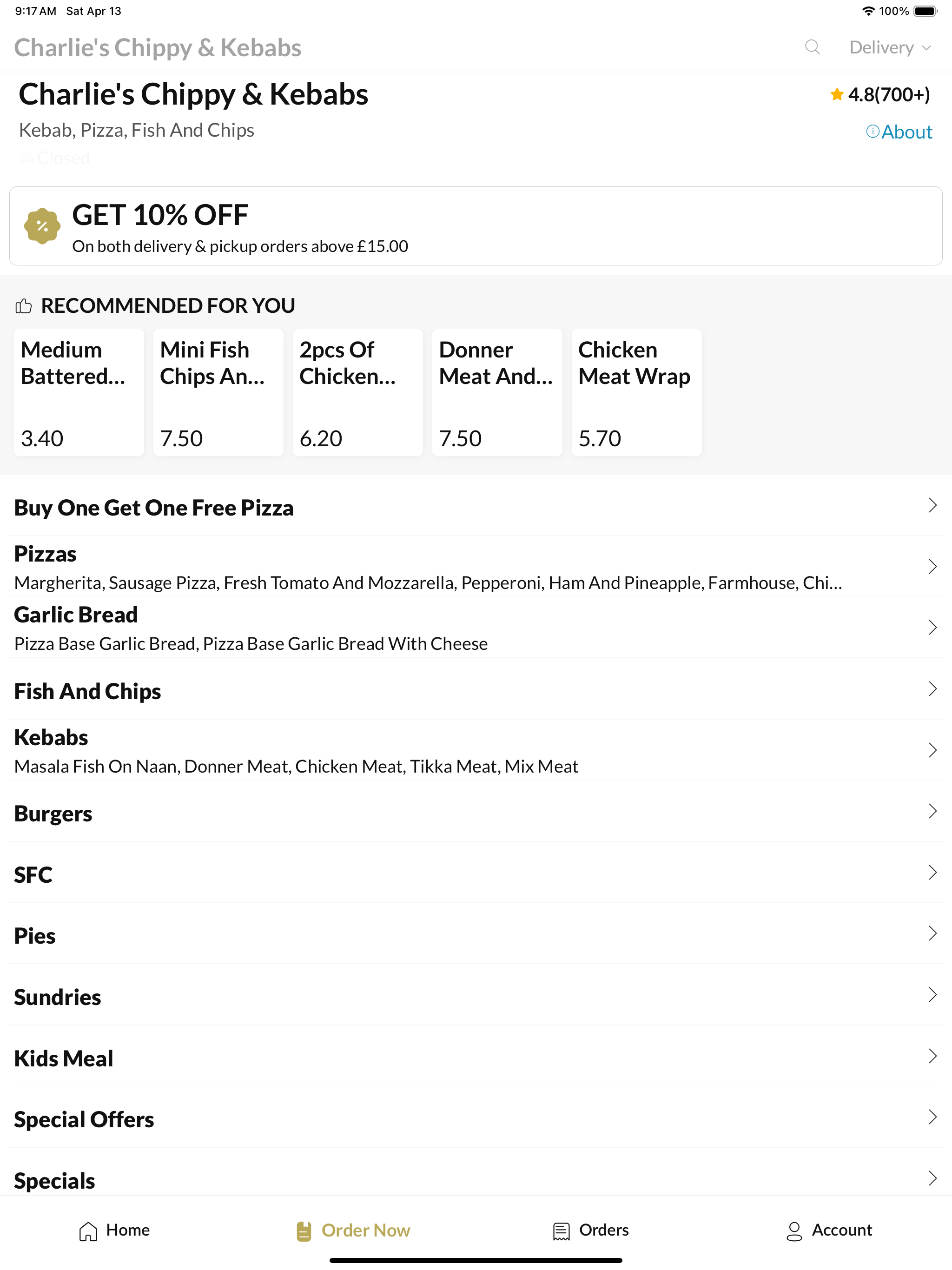 Charlie's Chippy & Kebabs