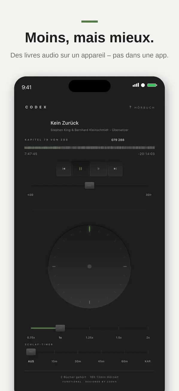 Screenshot #1 pour Codex — Audiobook Player