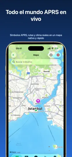 Captura de pantalla de APRSSwift en iPhone 1