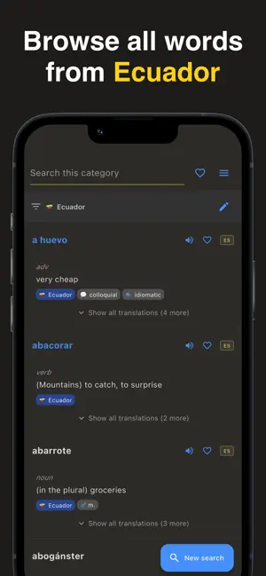 Mitad: Ecuadorian Dictionary screenshot 3