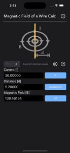 Magnetic Field of a Wire Calc screenshot #6 for iPhone