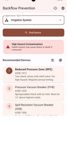 Backflow Prev Plumb iPhone screenshot