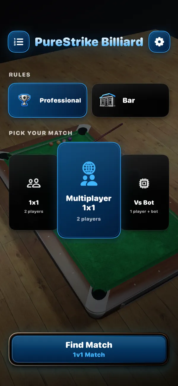 PureStrike Billiard online match