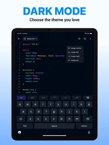 Text Editor - HTML Code Editor iPad screenshot 5