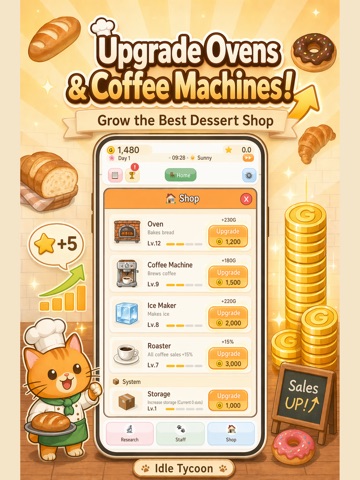Cat Bakery Tycoon: Idle Cafe iPad screenshot