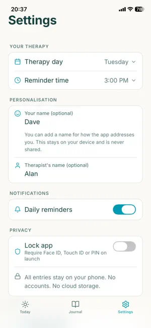 Therapy Tracker: Session Prep screenshot 3