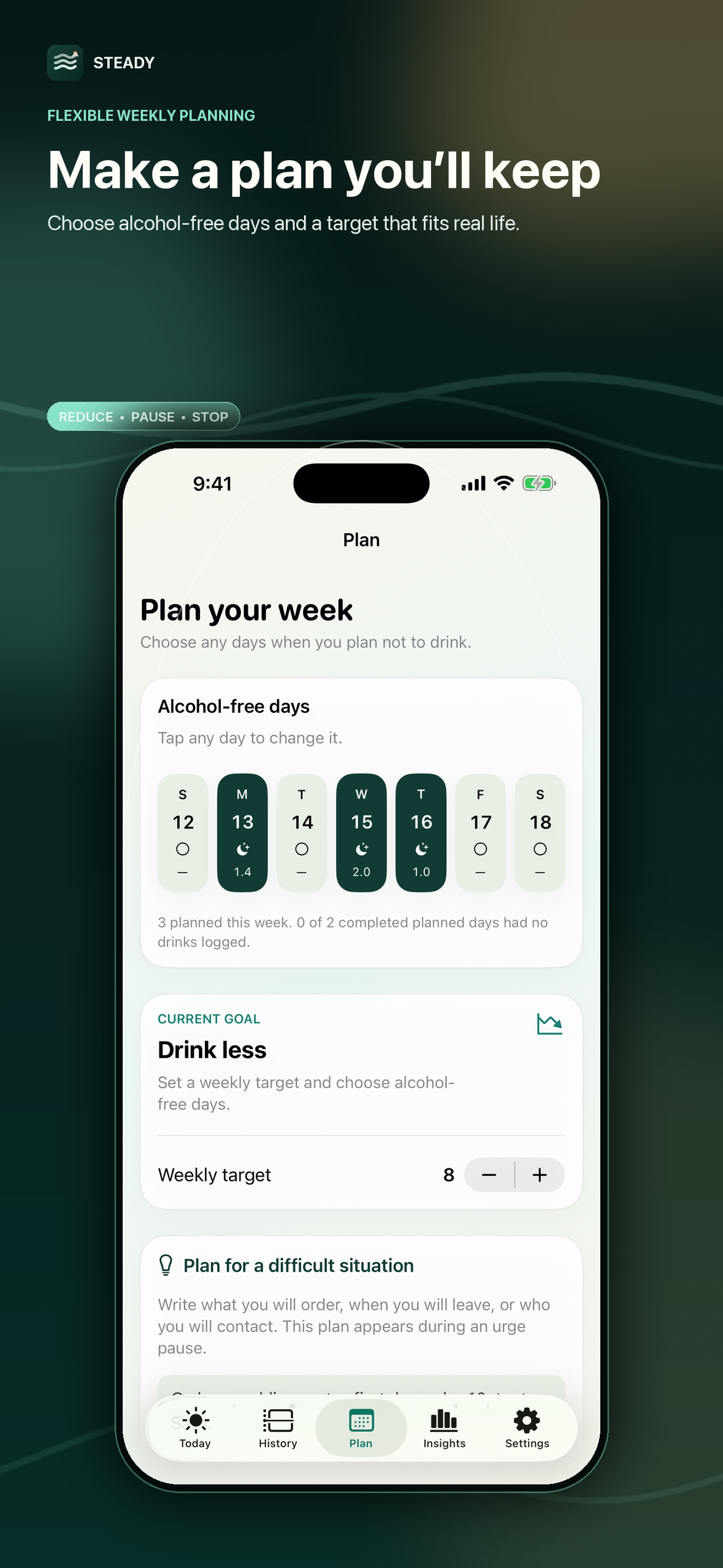 Steady: Drink Less & Cut Back screenshot 2