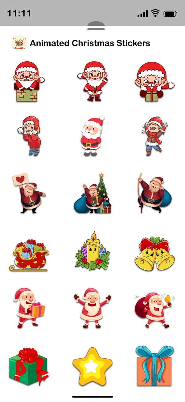 #3. Animated Christmas Emojis pack (iOS) By: Prashant Yadav