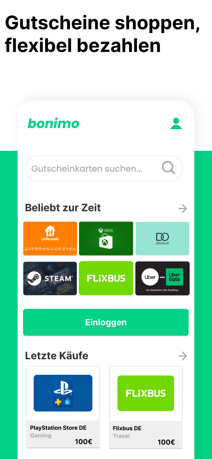 Bonimo: Gutscheine sofort screenshot 1