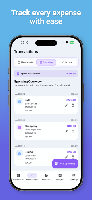 BudgetLog – Expense Tracker Screenshot 3 of 10