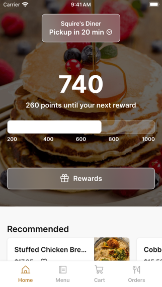 Squire's Diner iPhone screenshot 1 - Food & Drink app