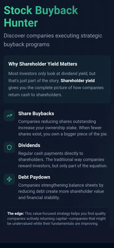 Stock Buyback Hunter screenshot 2 of 4