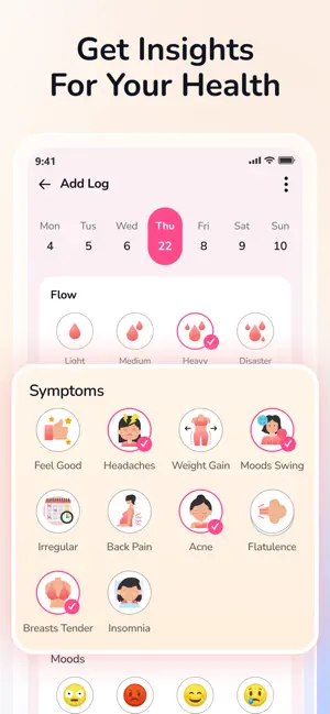 Period Tracker Calendar App iPhone screenshot 3