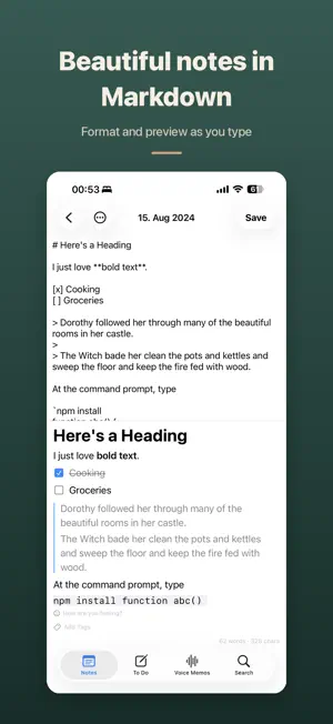NoteList: Todo and Markdown screenshot 1