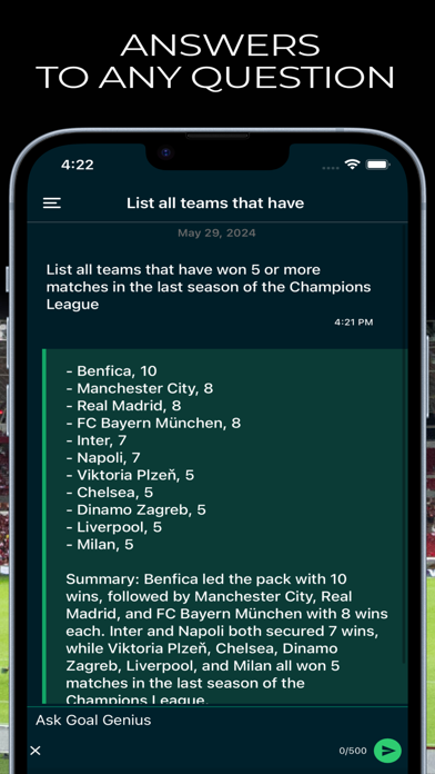 Goal Genius - Soccer stats GPT Screenshot