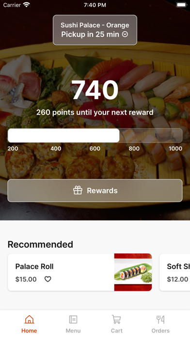 Sushi Palace iPhone screenshot 1 - Food & Drink app