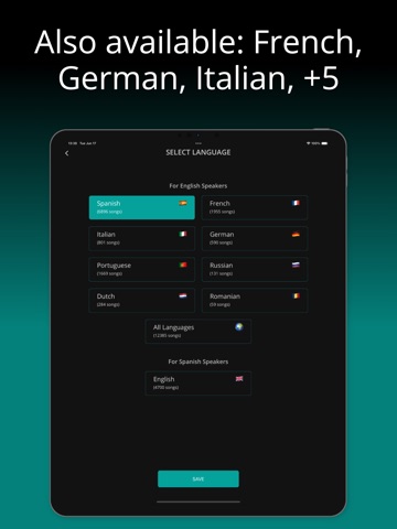 LyricFluent: Learn Languages iPad screenshot